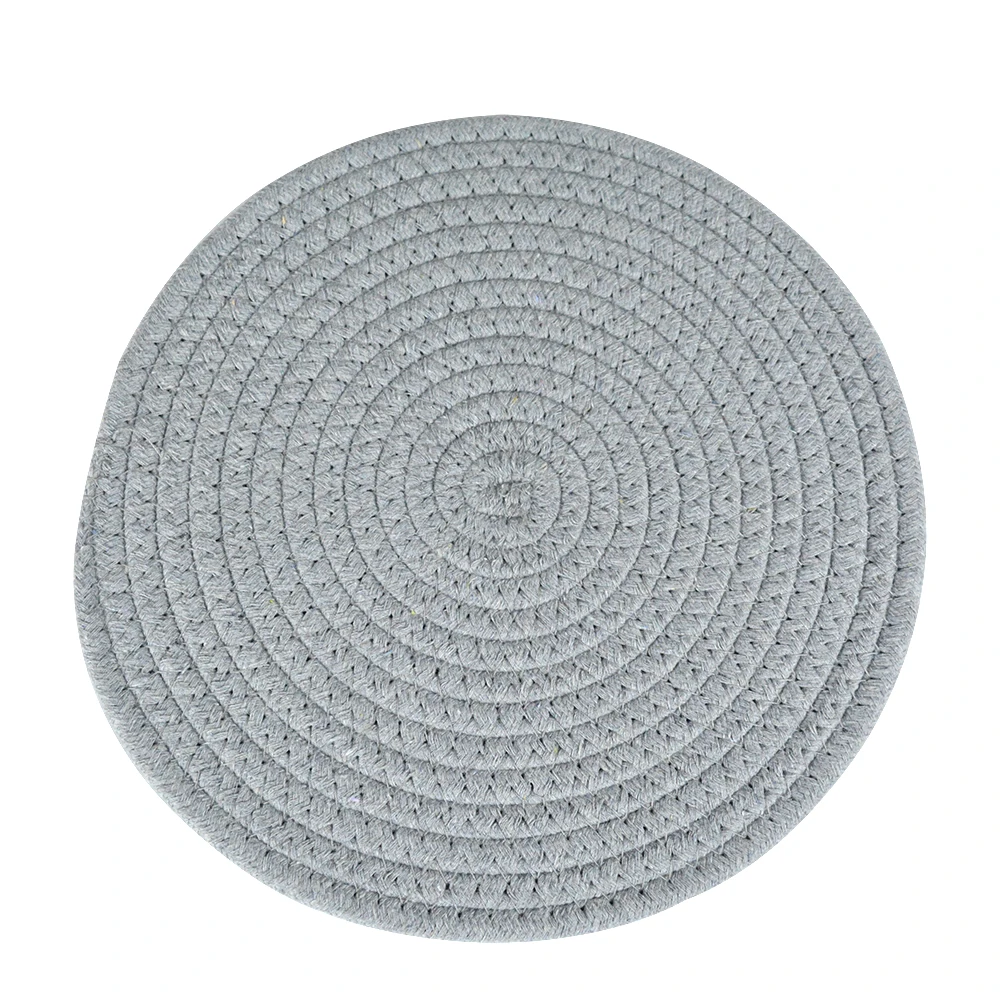 Cotton Table Mats and Round Cotton Rope Coasters for Drinks Cotton Woven Round Coasters Absorbent Heat Resistant