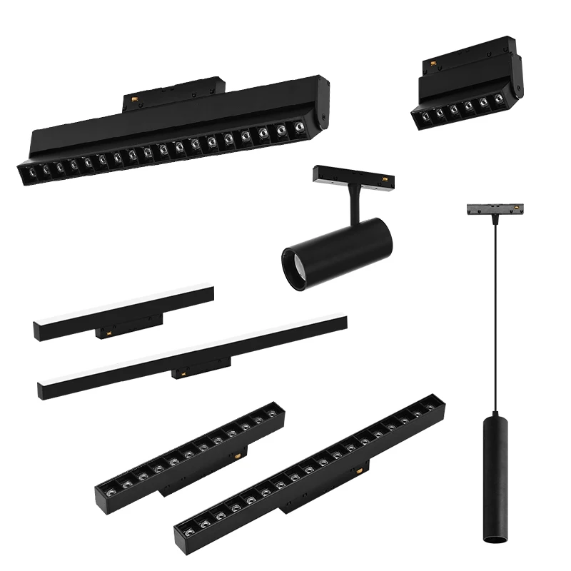magnetic linear light led track  Flood Light Aluminium High Quality Modern  Ra90 12w 24w 36w 48w  Black  Body