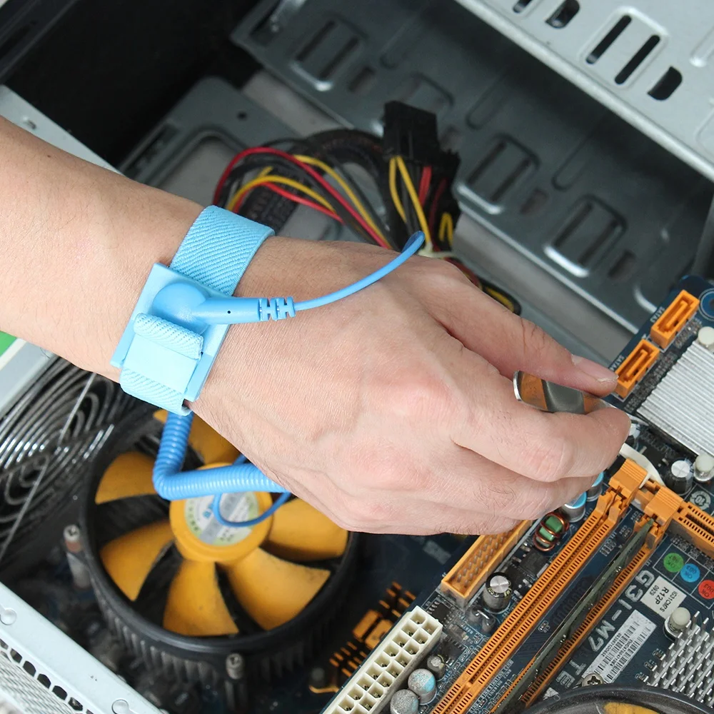 Custom ESD Wrist Wtrap Elastic Anti Static Adjustable Wrist Band Anti-static Bracelets Antistatic Grounding Cord ESD Wrist Strap