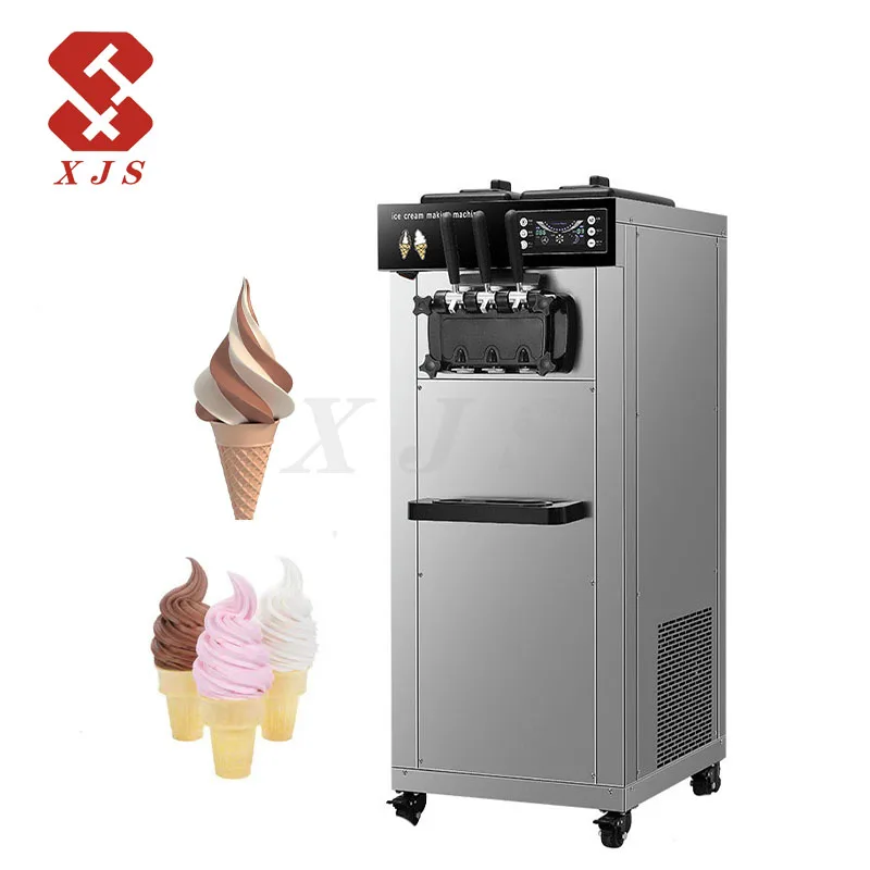 Icecream Making Machine Commercial Automatic 3 Flavor Ice Cream Maker Soft Serve Ice Cream Machine for Business Food Car
