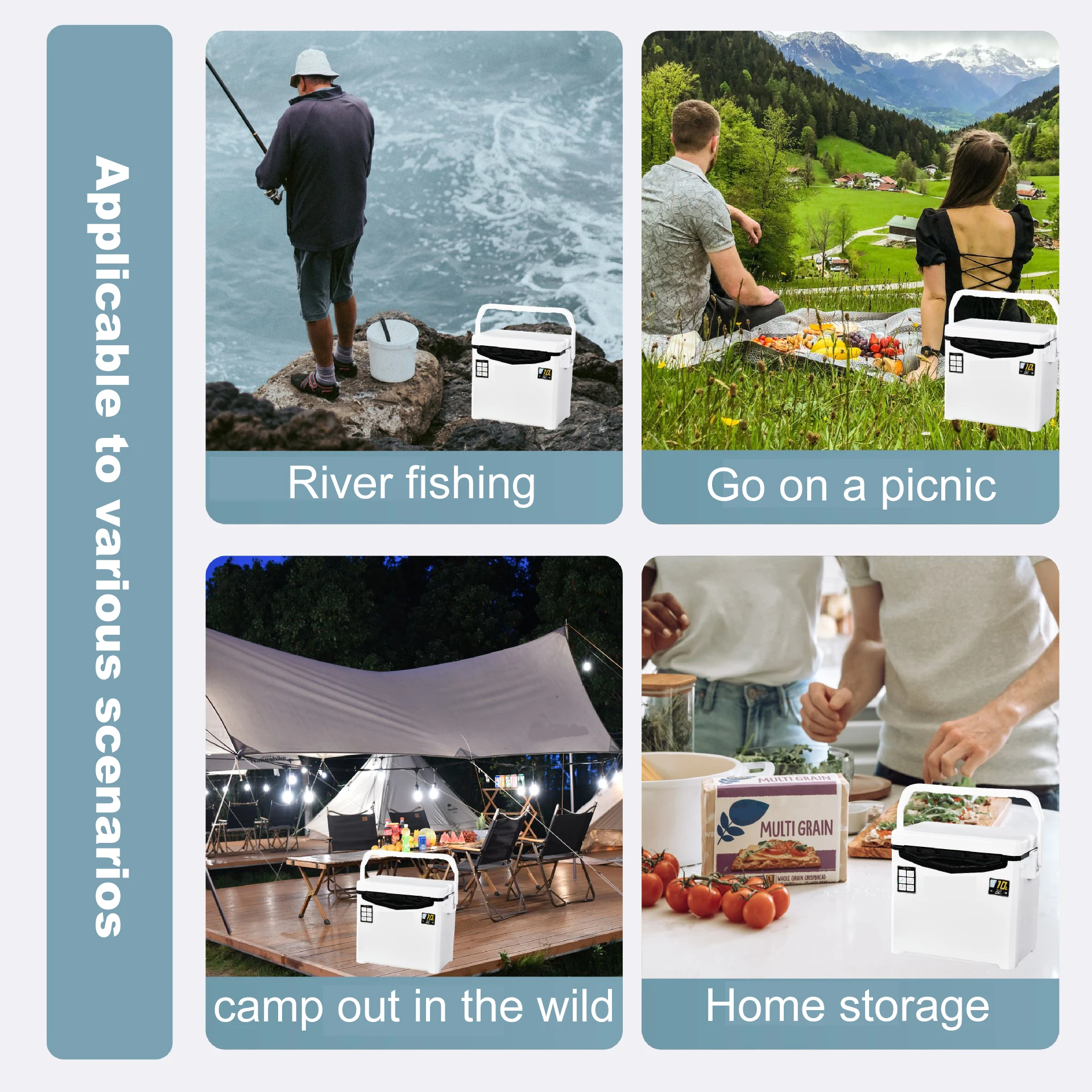 Portable take-out freezer Car outdoor ice bucket freezer Fishing home light luxury fresh-keeping box incubator