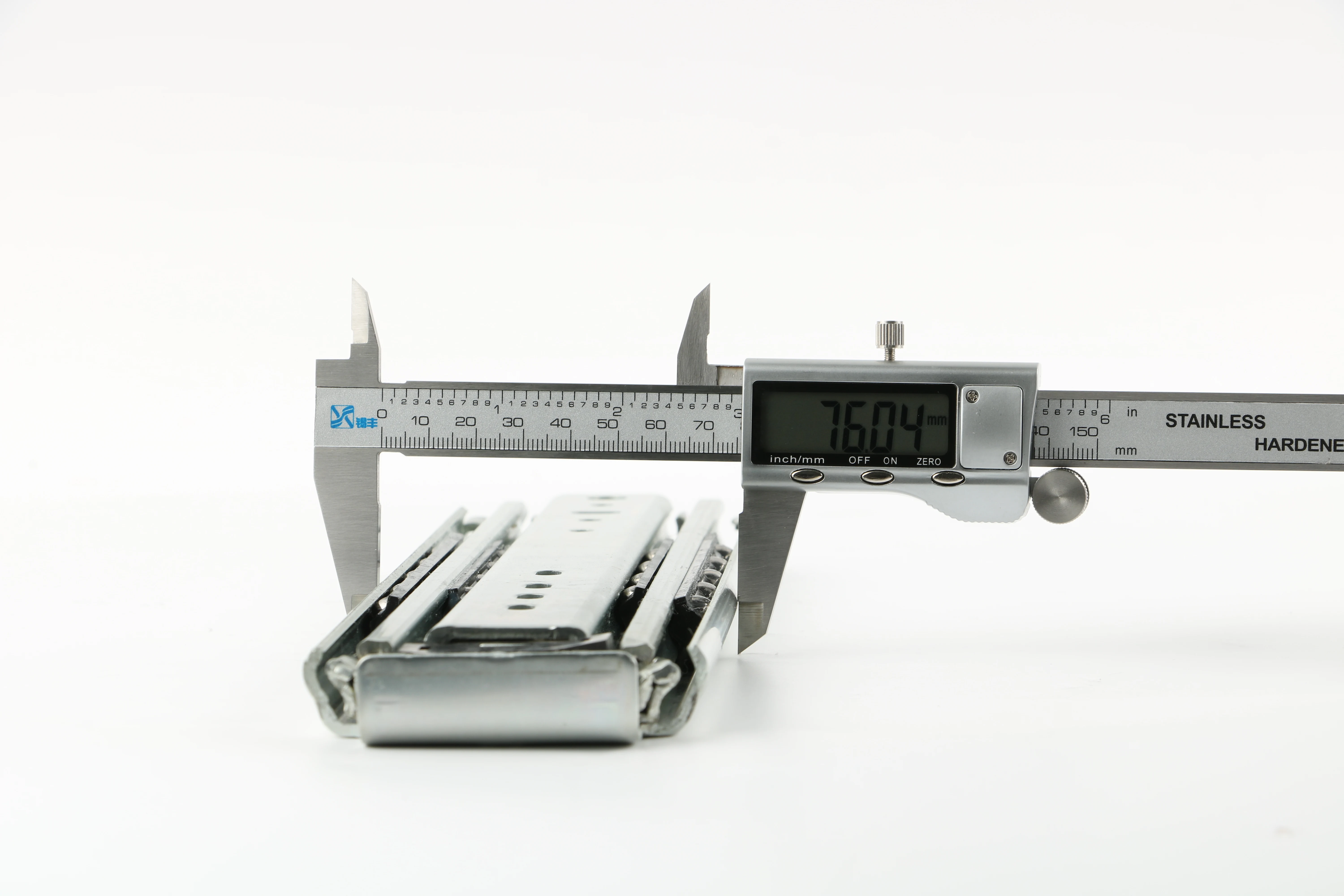 76 wide 20 thick three steel ball industrial telescopic slide medium load cold rolled steel drawer slide bearing 220KG