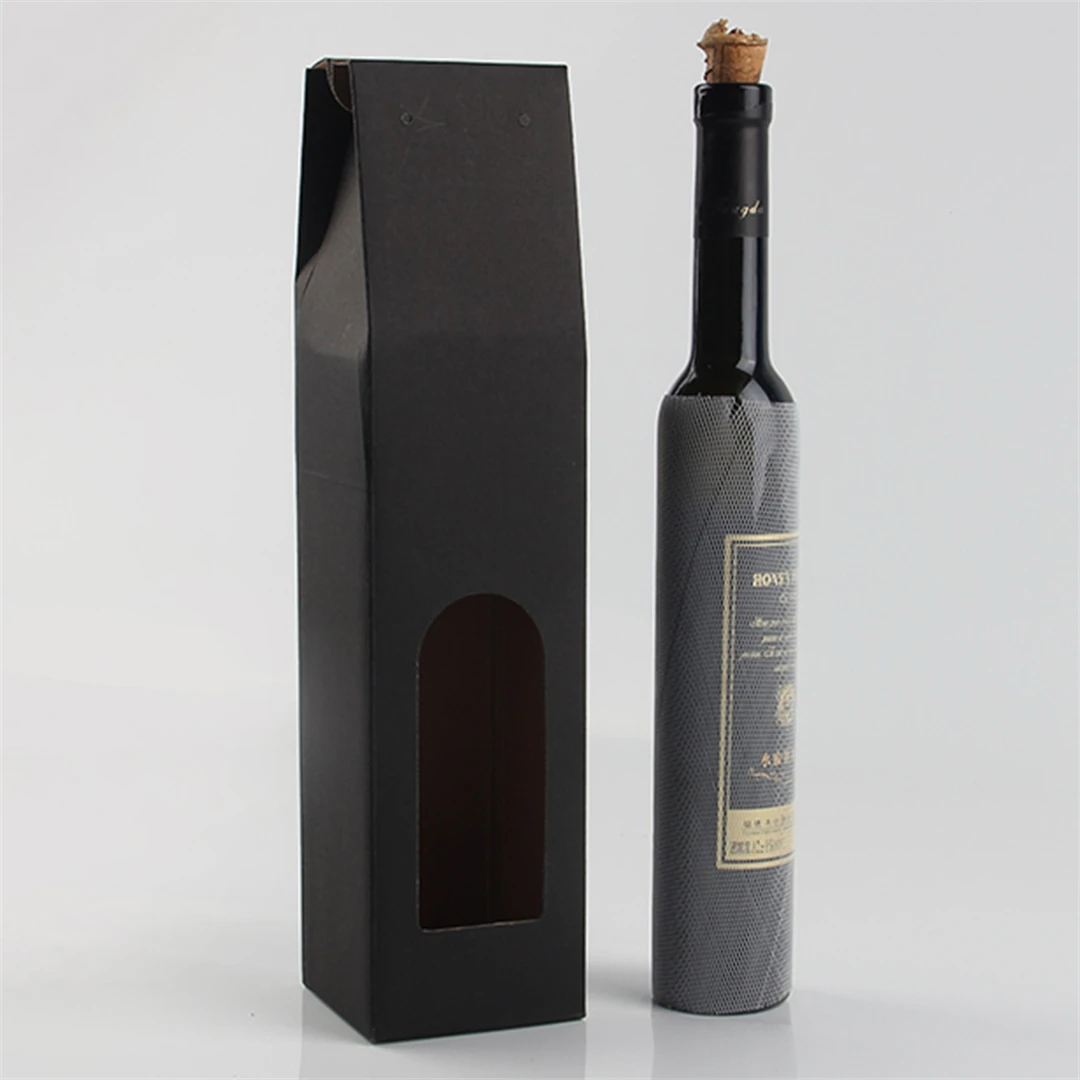 Guangdong black kraft paper box custom paper black red wine gift box packaging