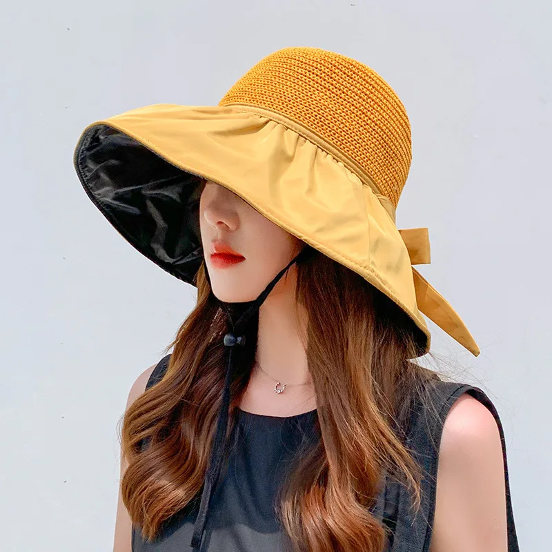Fashion Hats For Women Bucket Hat Women Summer Casual  Sun Hat Big Brim Foldable Beach Fisherman Print iHats