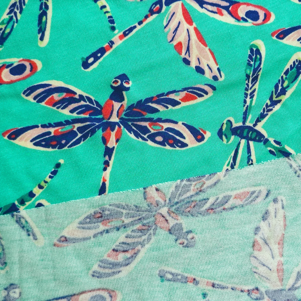 Custom Wholesale Anti-Bacteria 70% Bamboo 30% Cotton Dragonfly Printed Single Jersey Fabric For Women Clothing