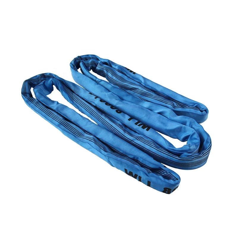Customize Safe Factor Polyester Lifting Slings Flat Eyes Web Sling Soft Endless Round Sling