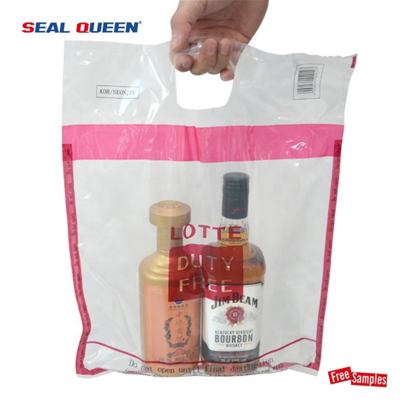 Clear LDPE ICAO Recycle Custom Design Printing Anti-theft Shopping Carry Plastic Airport Duty Free Security Tamper Evident Bags