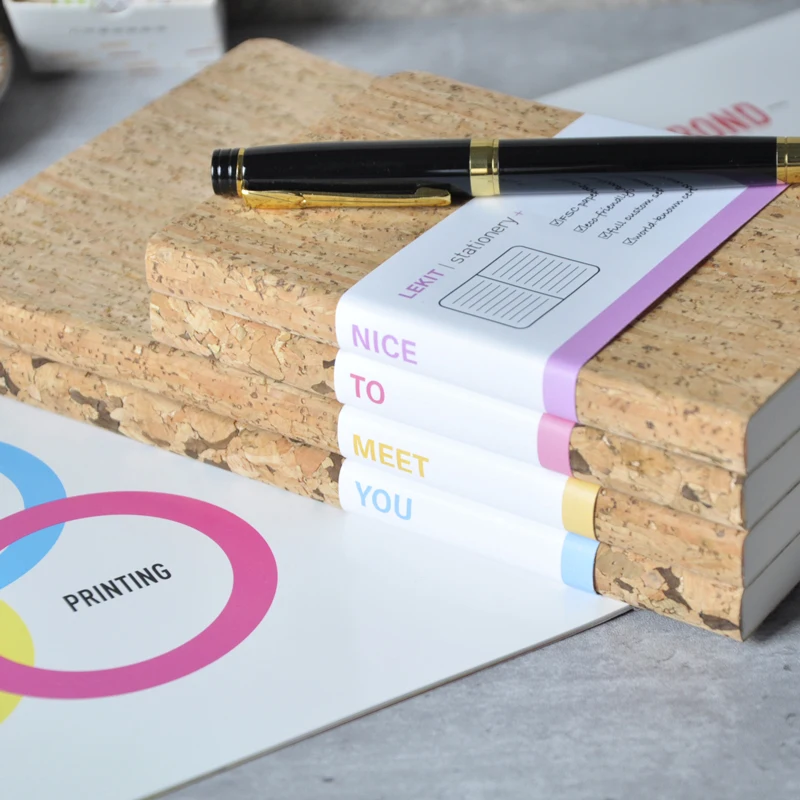 Factory Direct Soft Cover Wooden Cork PU leather Custom Journals A5 Notebooks Customizable Journal Notebook