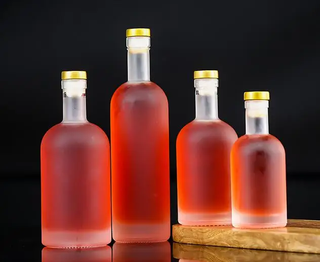100ml 200ml 375ml 500ml 750ml 1000ml Manufacturer supply liquor wine glass bottle with cork vodka gin rum whisky bottle