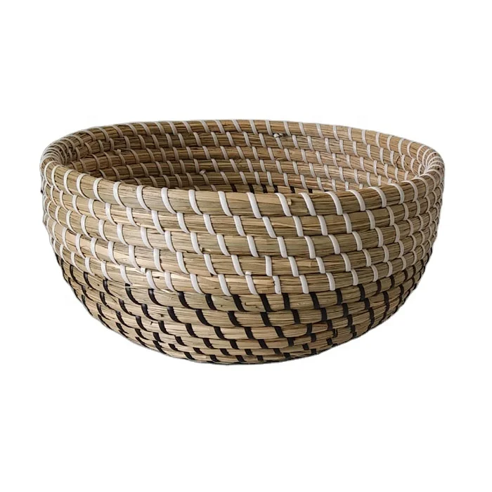 Vietnam wholesale wicker seagrass rattan straw woven weave storage laundry handmade houseware rice basket seagrass