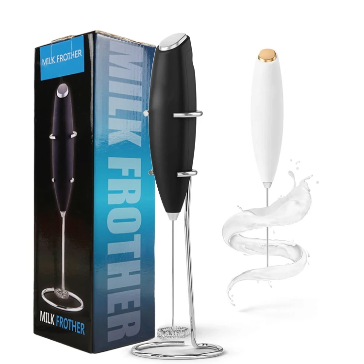 Hot sale Electric Handheld Battery Milk Frother  made of 304  Stainless Steel with stainless steel stand