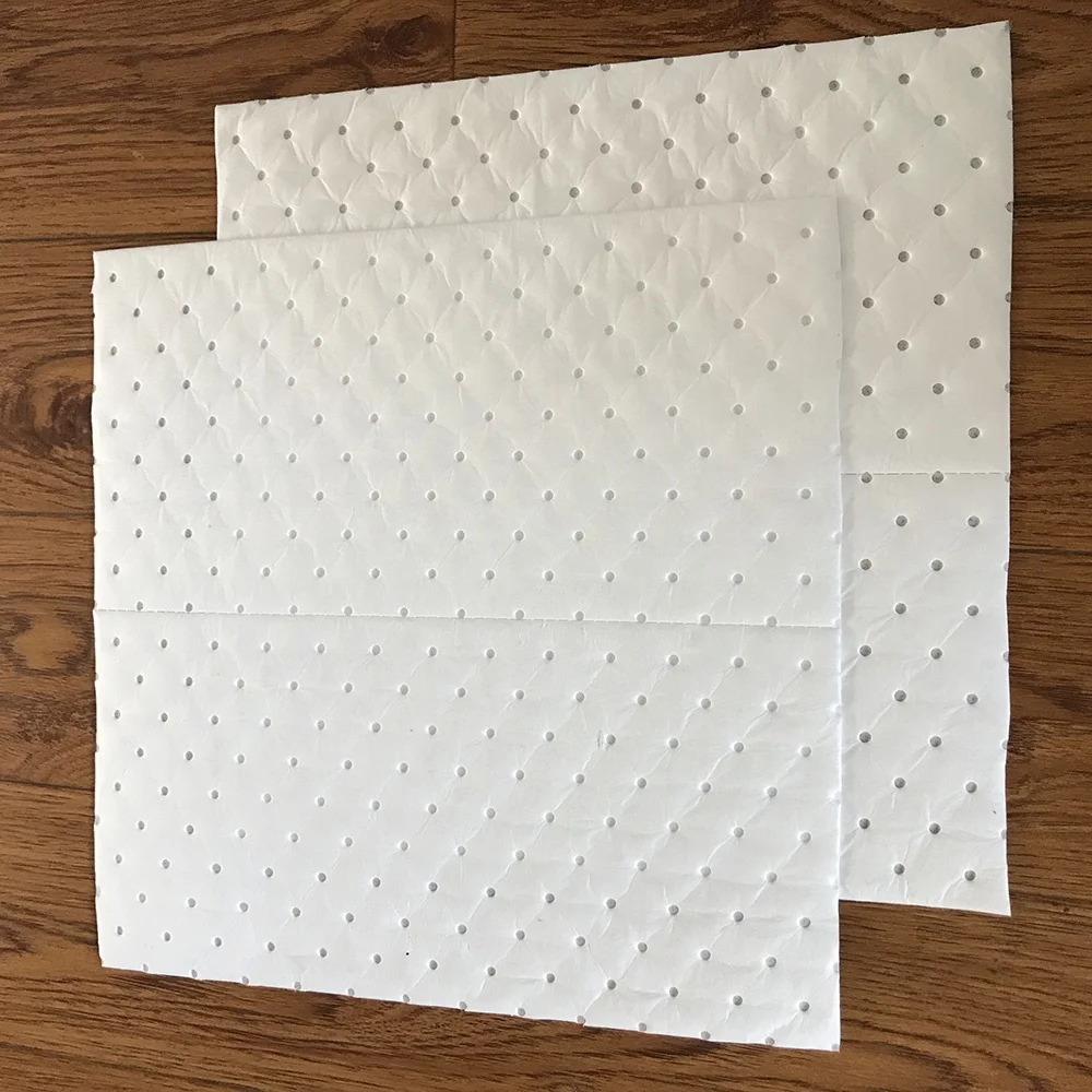 100%Environmental Hazchem Particulate  Polyester Nonwoven Spunbond  Fabric Polypropylene Oil Absorbent Pads