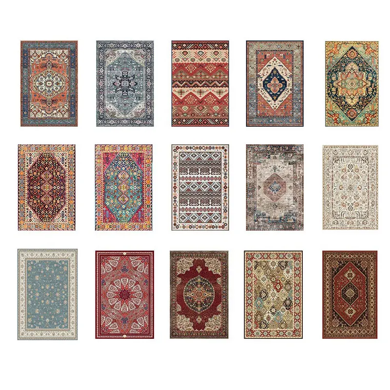 Easy to clean American style carpets and rugs living room shaggy fluffy carpet Custom washable vintage rug