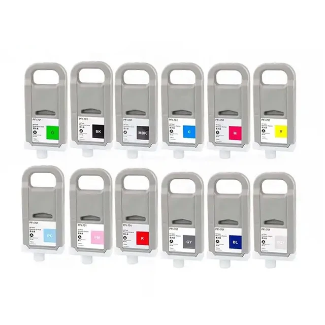 Compatible PFI-701 PFI701 Ink Cartridges Work for Canon IPF 8000 9000 8100 9100 8110 9110 8000s 9000s 8010s 9010s Printers