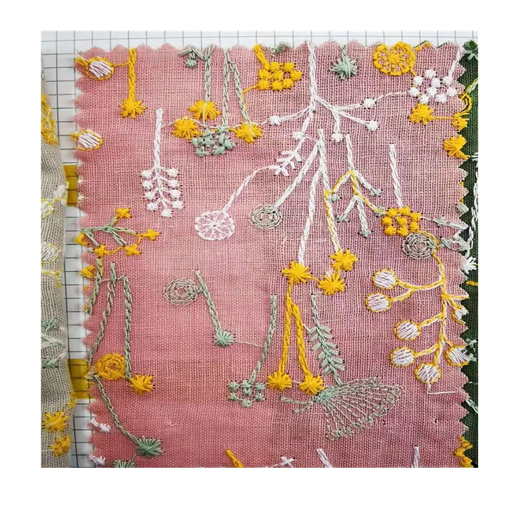 New Products Eco Friendly Custom Cotton Hemp Embroidered Dress Shirt Fabric