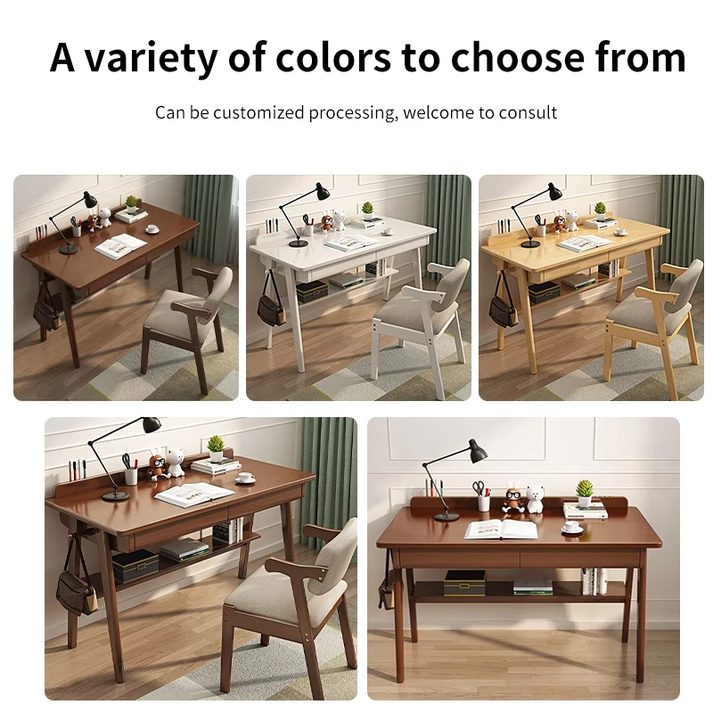 Nordic Style Solid Wood Furniture Vertical Desk Multi-color Adult Study Room Furniture Writing Tables Computer Desks