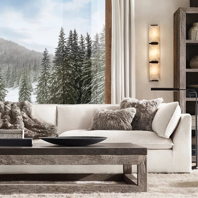 Modern Design living room Furniture Custom Elegant White Boucle Soft Couch 3-Seat Sofa set living room Sofa