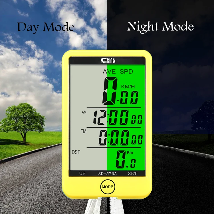wholesale dropshipping SUNDING SD-576A Water Resistant Bicycle Speedometer Wired ComputerOdometer with LCD Backlight