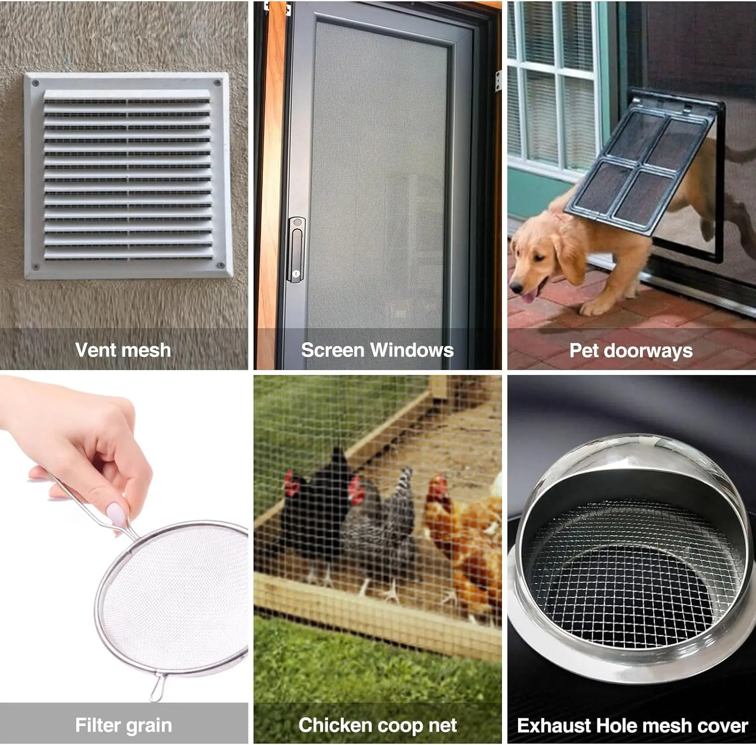 Fly Screens Roll for Windows 304 Stainless Steel Insect Mesh 3.3 x 98.4ft Woven Wire Mesh Roll 20 Mesh