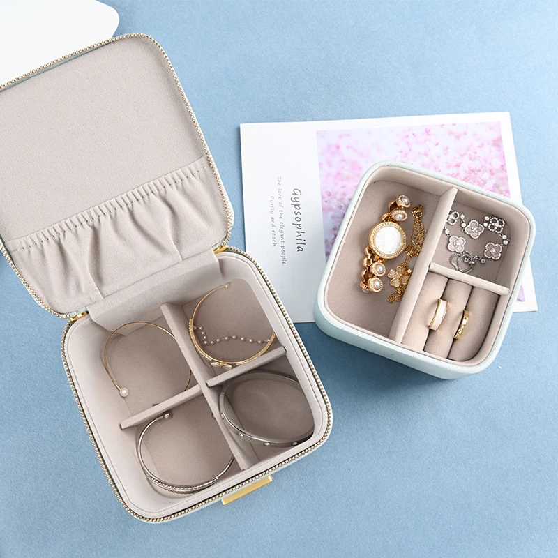 New Design Personalized jewelry Storage Box Faux Leather Travel Jewelry Organizer Case for value Jewel with Fingerprint lock