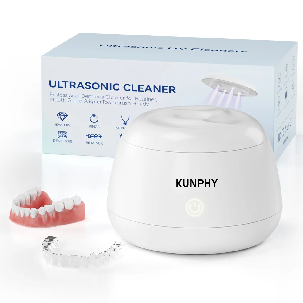 OEM Dental Ultrasonic UV Cleaning Machine with 200ml Stainless Tank Household Dental Pod Ultrasonic Cleaner for Conductor design