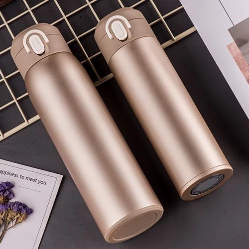 Vacuum Mug With Bounce Cover 304 Stainless Steel Straight Insulation Cup