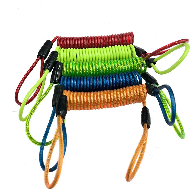 
Motorcycle scooter disc lock cable safety reminder anti-theft bicycle motorcycle tool bicycle helmet warning spring cord 