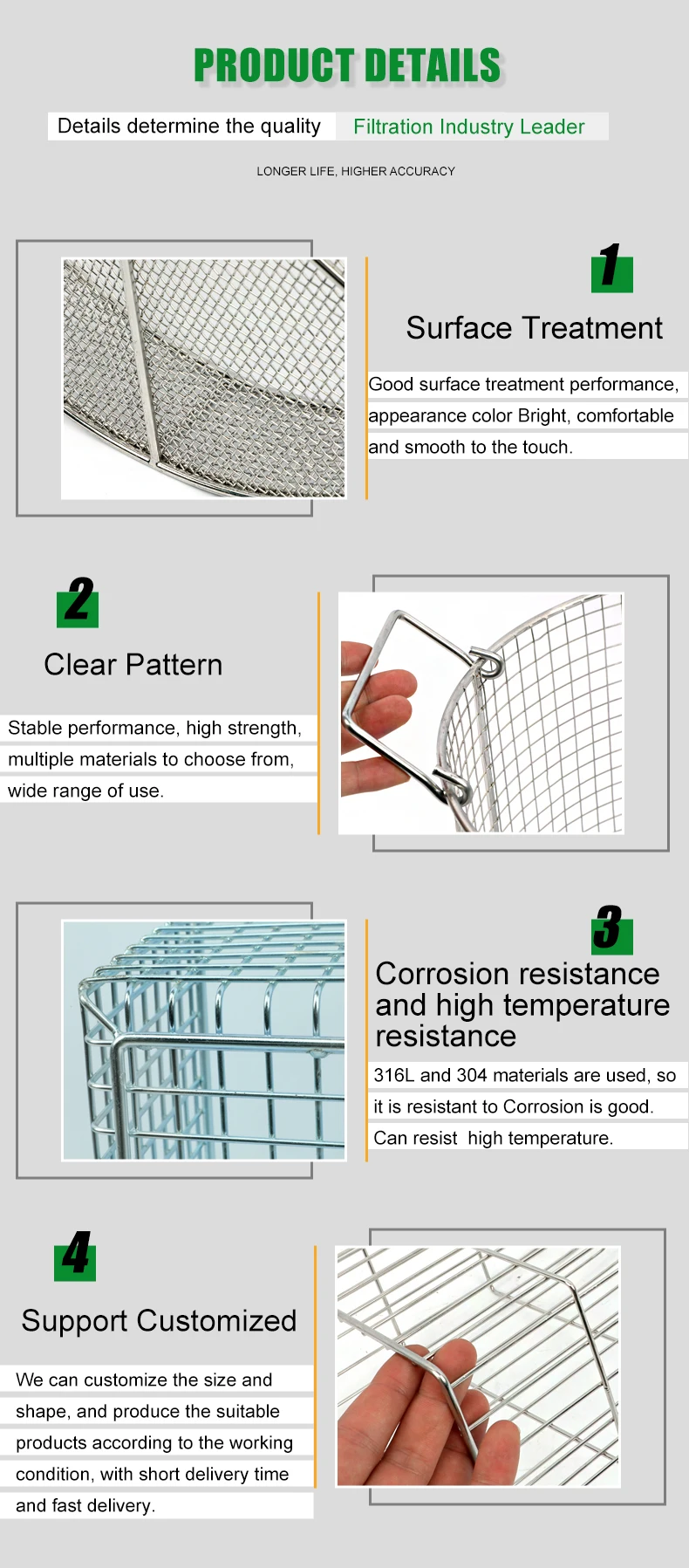 Stainless Steel Full Wire Mesh Medical Sterilization Basket With Lid