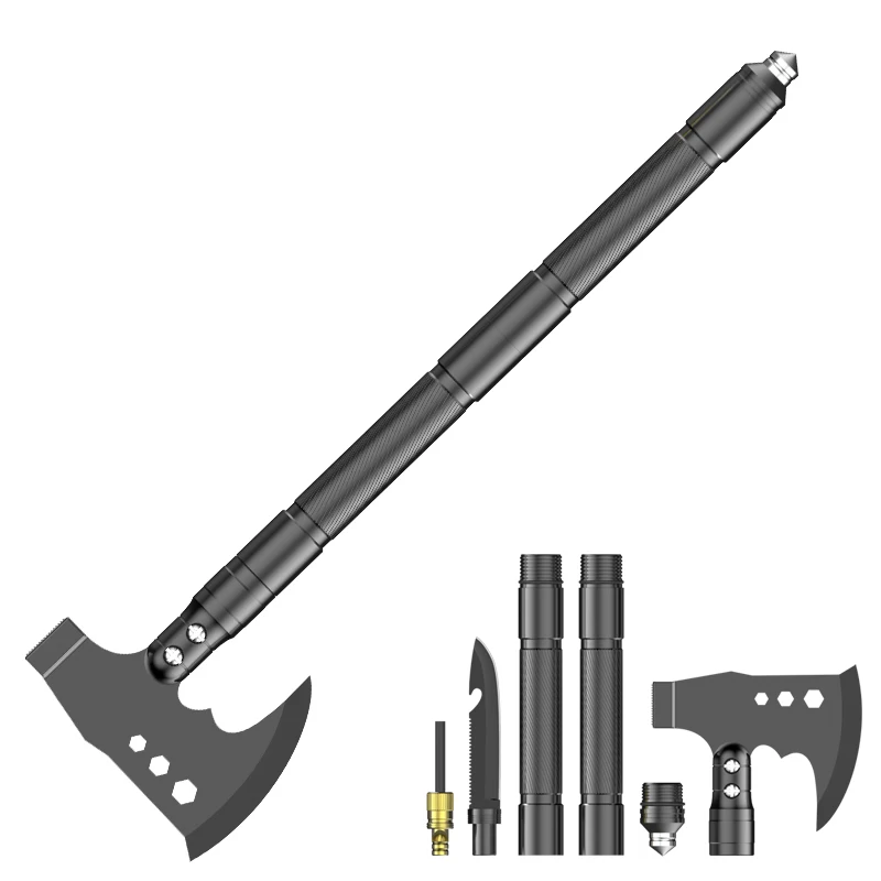 Foldable Axe Multi Tool Kit carbon steel Emergency Gear Tourist AX Survival Axe Outdoor Portable damascus Tomahawk Wild Camping
