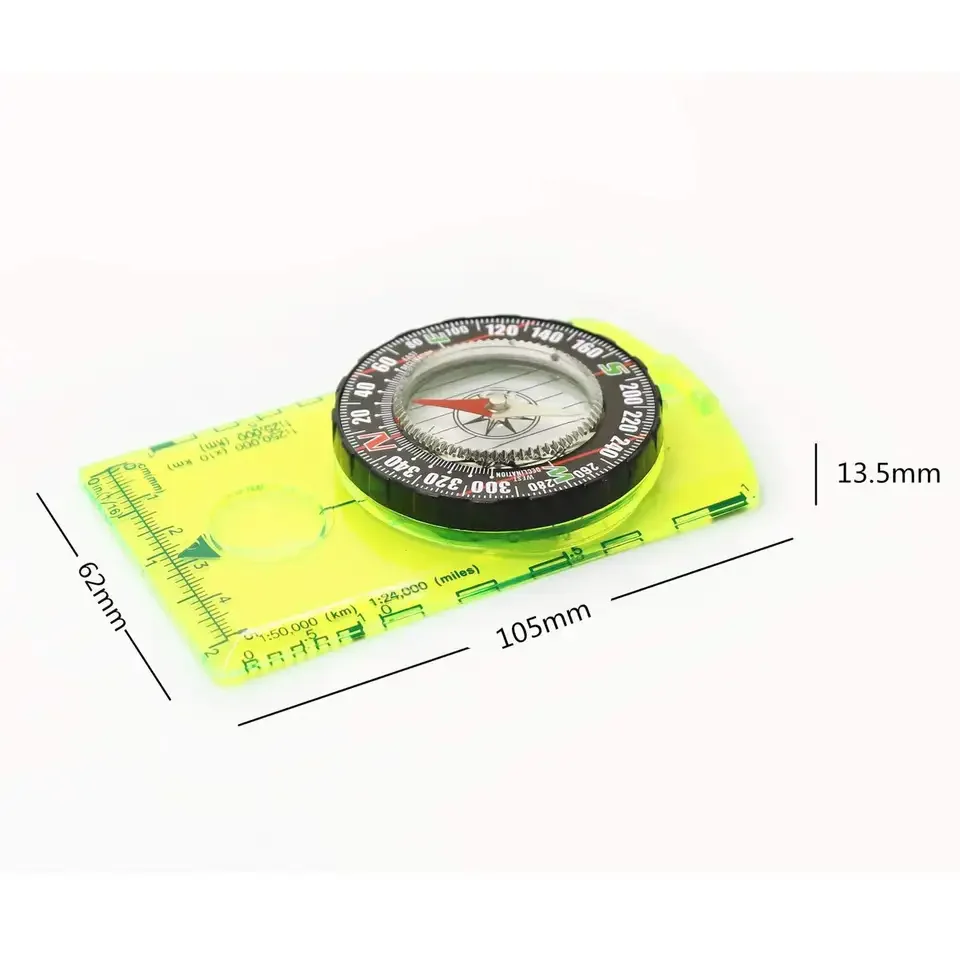 Multifunction Arylic  Orienteering Backpacking Compass Waterproof Map rule Compass  scale for Scout Kids Outdoor Camping