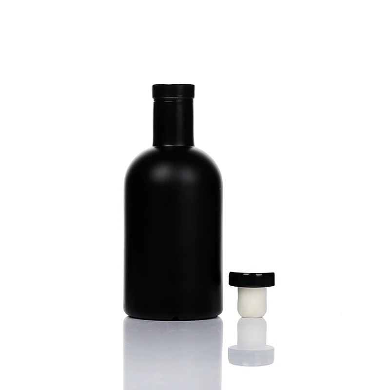 100ml 200ml 375ml 500ml 750ml 1000ml clear / frosted  vodka alcohol spirits liquor whiskey alcoholic glass bottle with stopper
