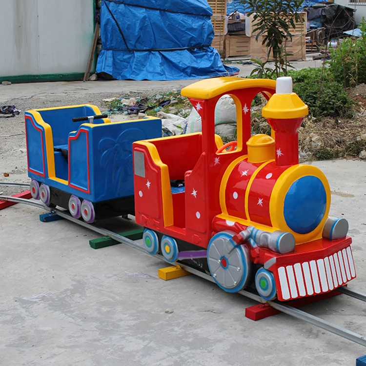 Kiddie trains electric track train amusement park rides electric train for children amusement sale