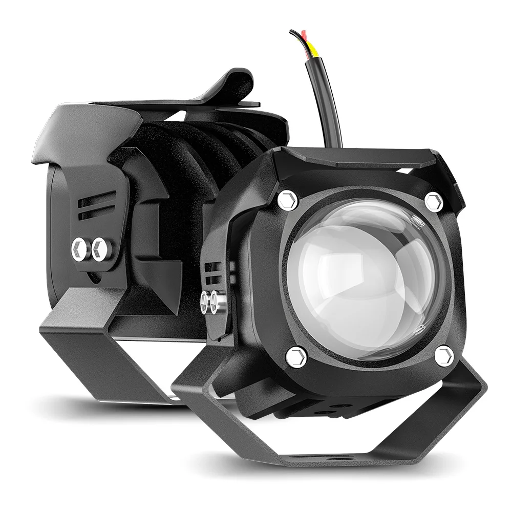 Светодиодные противотуманные фары LIGHTOWL для мотоцикла 15 Вт белые и янтарные светодиодные подсветки прожекторы Aux прожектор совместимый с