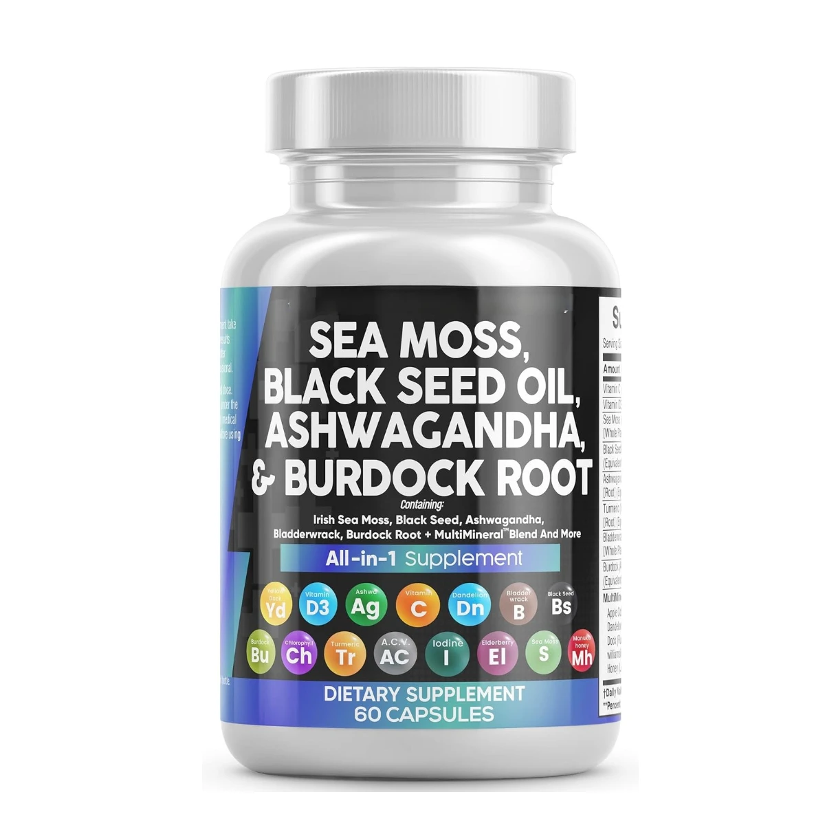 OEM Hot sale Shilajit and Seamoss Capsule Sea Moss 7000mg Black Seed Oil 4000mg Ashwagandha 2000mginger & Shilajit 9000mg