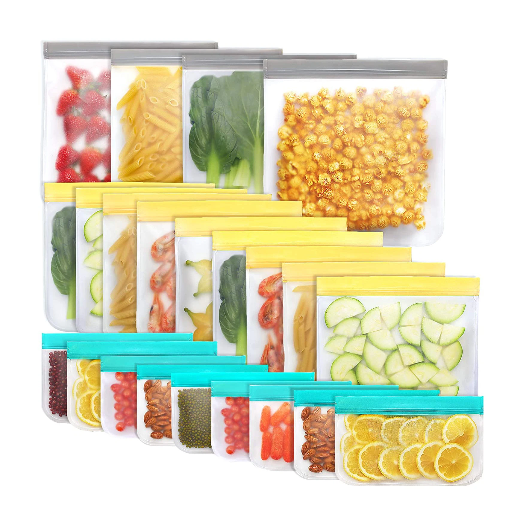 12 15 18 22 27 пакет BPA бесплатно герметичный Водонепроницаемый Экологичный кухонный Многоразовый Мешок PEVA