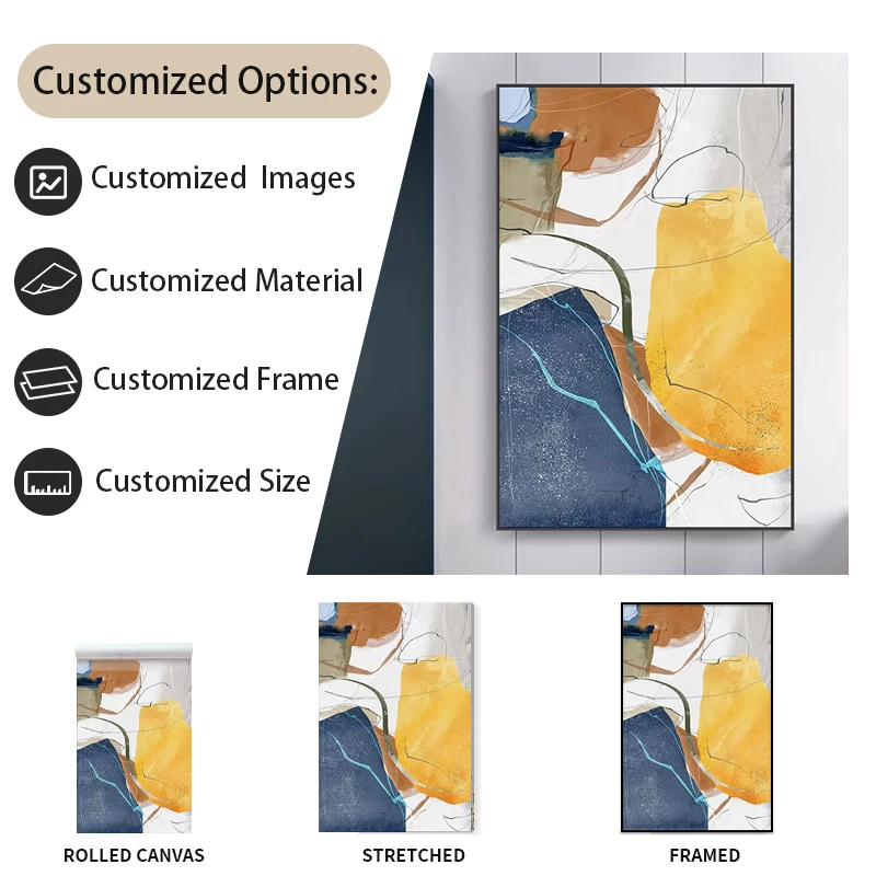 Customized Printed Modern Abstract Wall Pictures Arts Canvas Painting For Home Decoration