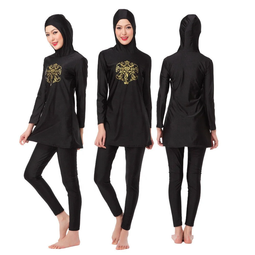 Wholesale Low Quantity Woman Bath Swim Suit Islamic Hijab Muslimah Swimwear Swimsuits full cover bathing suit