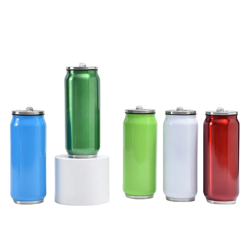 Creative stainless steel water bottle 500ml soda can insulation cup 304 vacuum insulation and cold insulation cup office