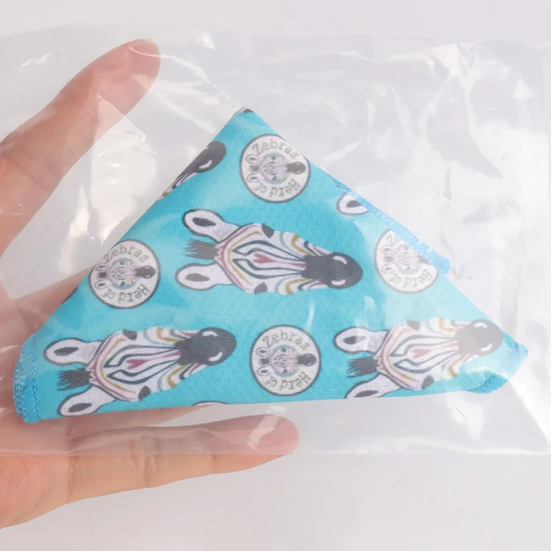 Pet Accessories Free Design Custom Printed Pet Polyester Cartoon Pattern Triangle Scarf Dog Bandana