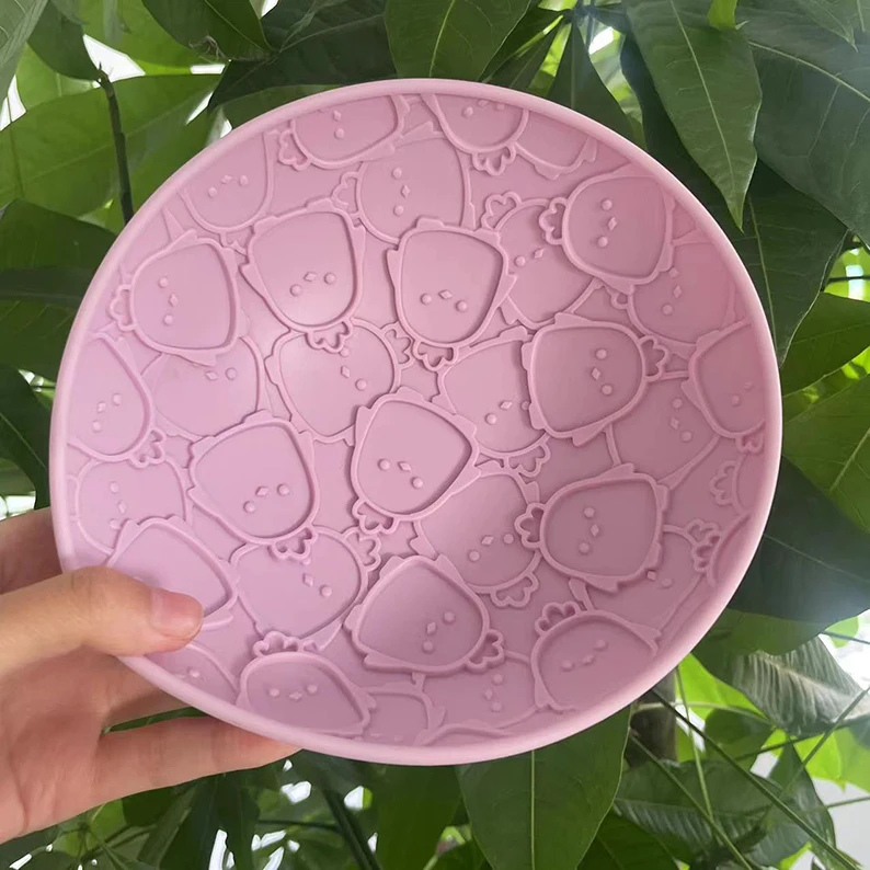 new popular lilac cute square chick lick mat groovy emat enrichment lick mat chicky texture dog food mat set