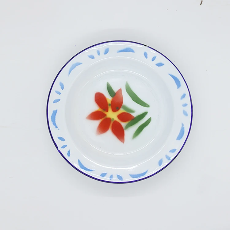 Manufacturers direct wholesale customized dinner round enamel steel soup plate