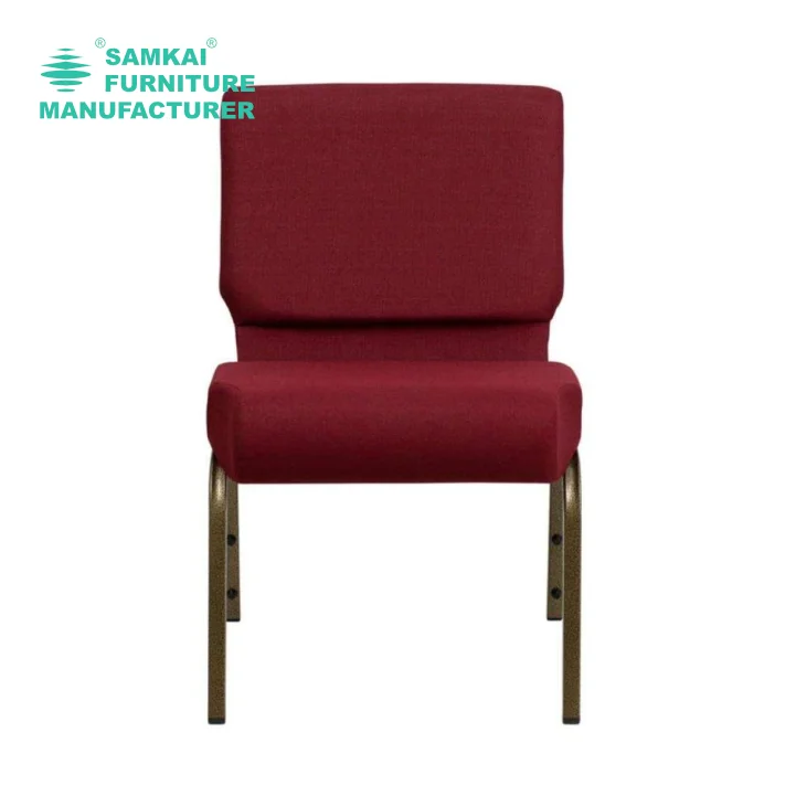 SK-YHY-E001 Quality Metal Stackable Church Chairs with Comfort Padding Interlocking Design for Worship Auditoriums USA Wholesale