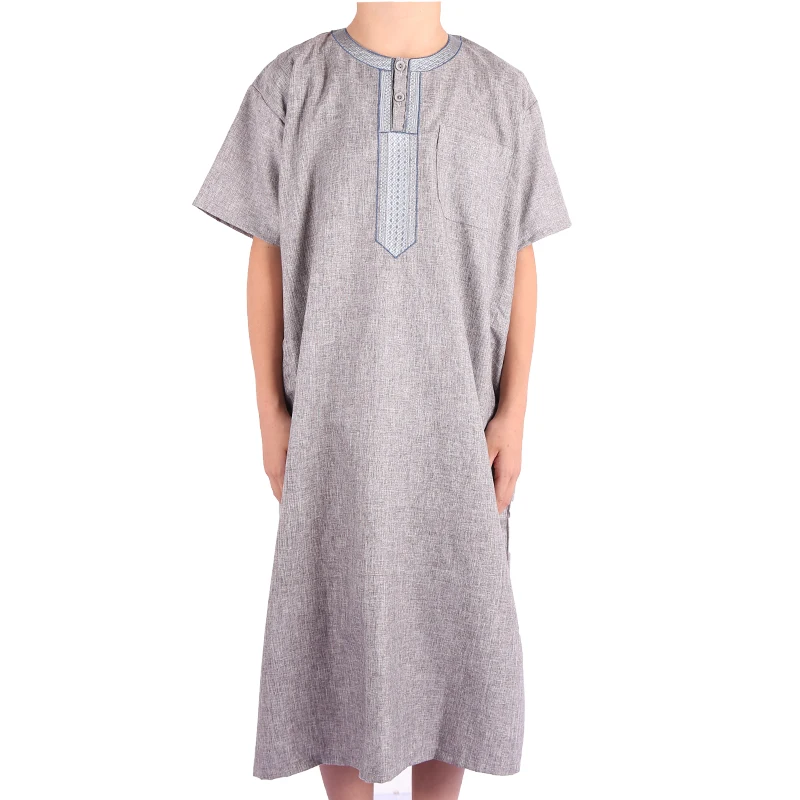 Baby Clothes Boy Abaya Arabic Thobe Islamic Casual Organic Cotton Linen for Kids Islamic Style Thobe / Thawb Middle East OEM/ODM