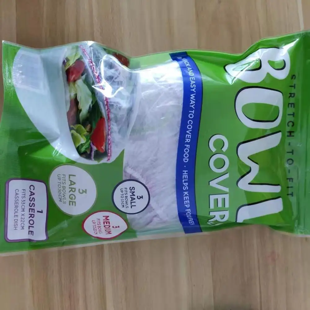 
clear plastic qquare food cover with elastic band for kitchen 