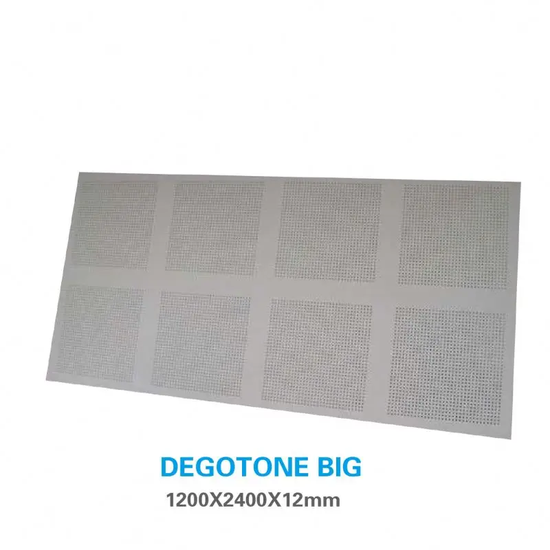 Three different kinds of irregular round perforated plasterboard ceiling tiles