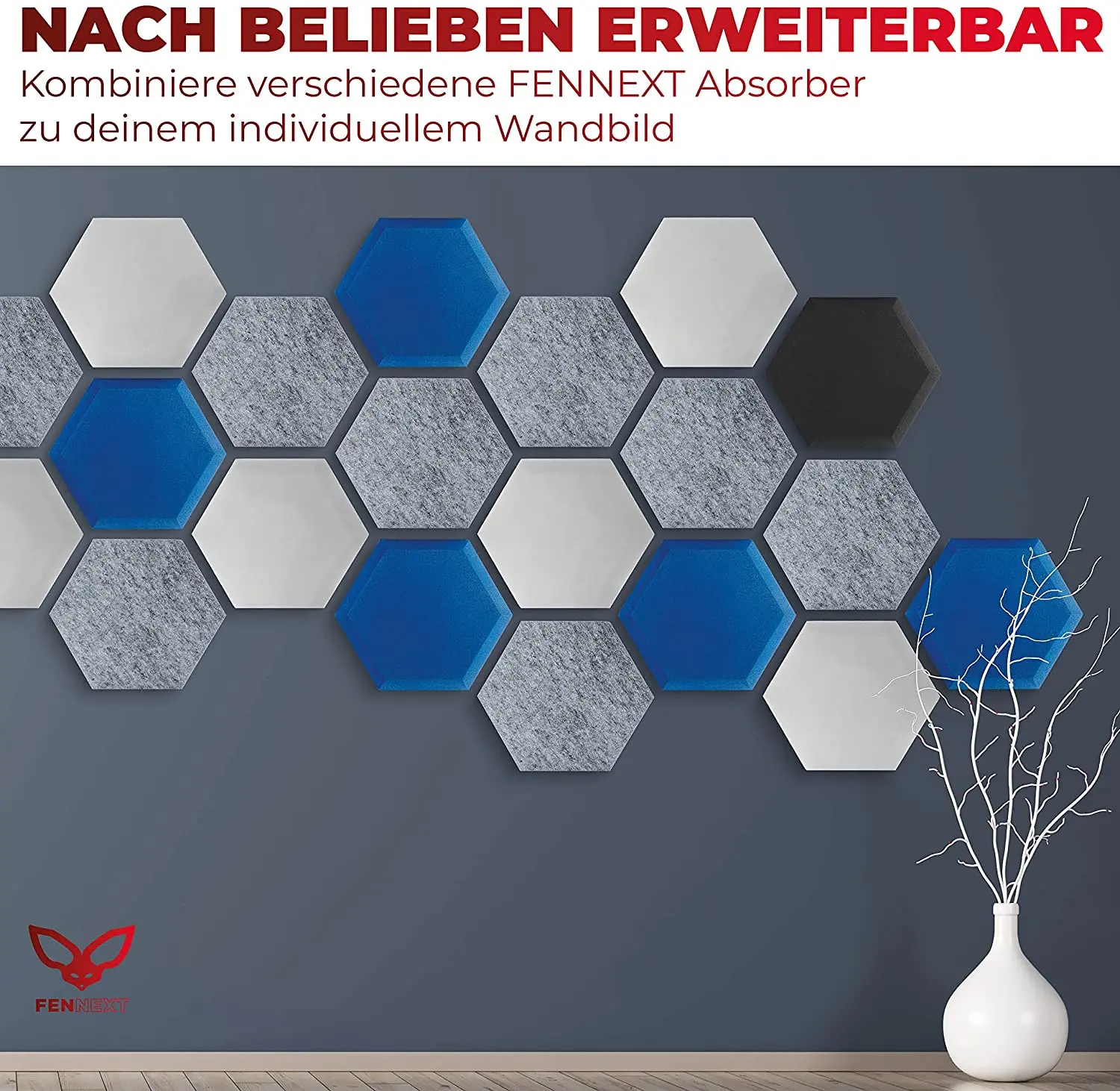 Pet Felt Sound Proof Wall Panel White Polyester Fiber Hexagon Acoustic Panel