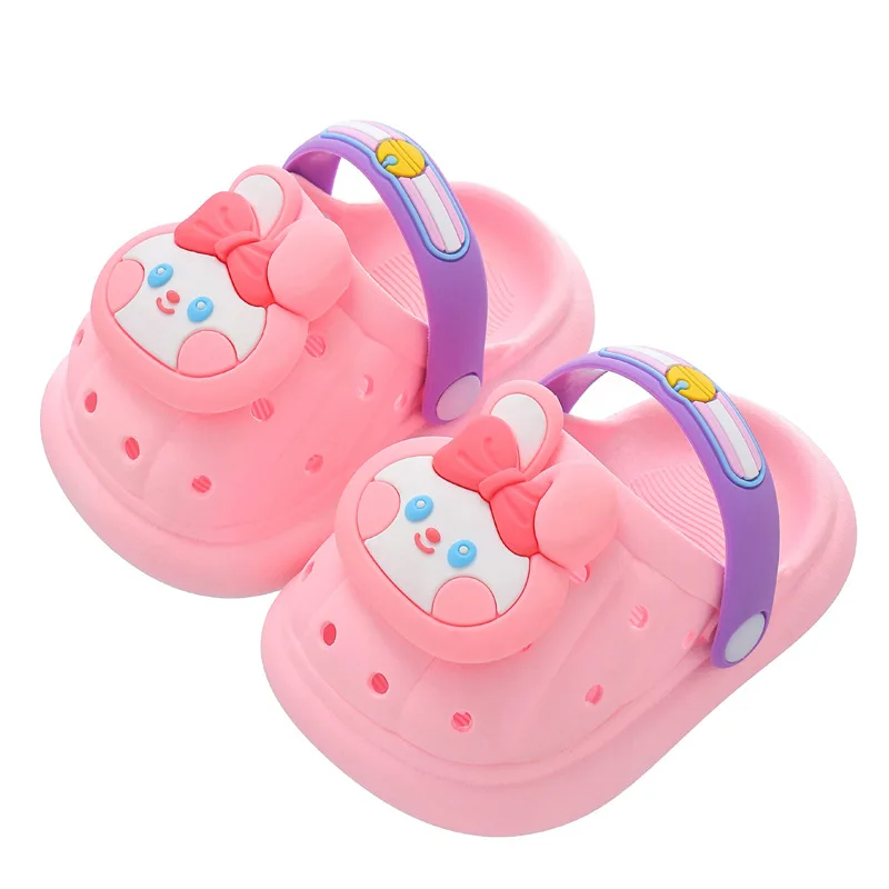 Best Selling Fashion Summer Kids Slippers Permeable Mesh Cartoon Animal Plug-In Garden Shoes