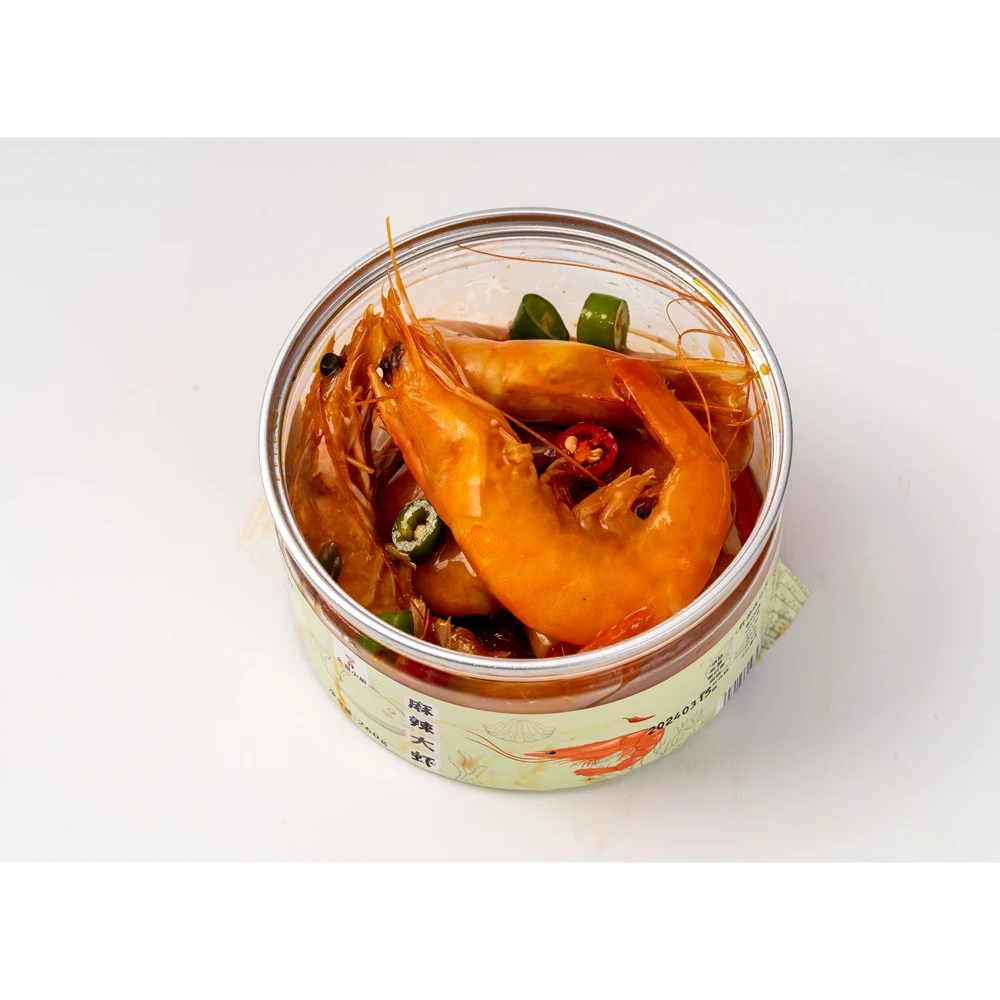 wholesales chinese flavor canned seafood snack  seasoned  instant seafood  boil flavoured marinated Shrimp