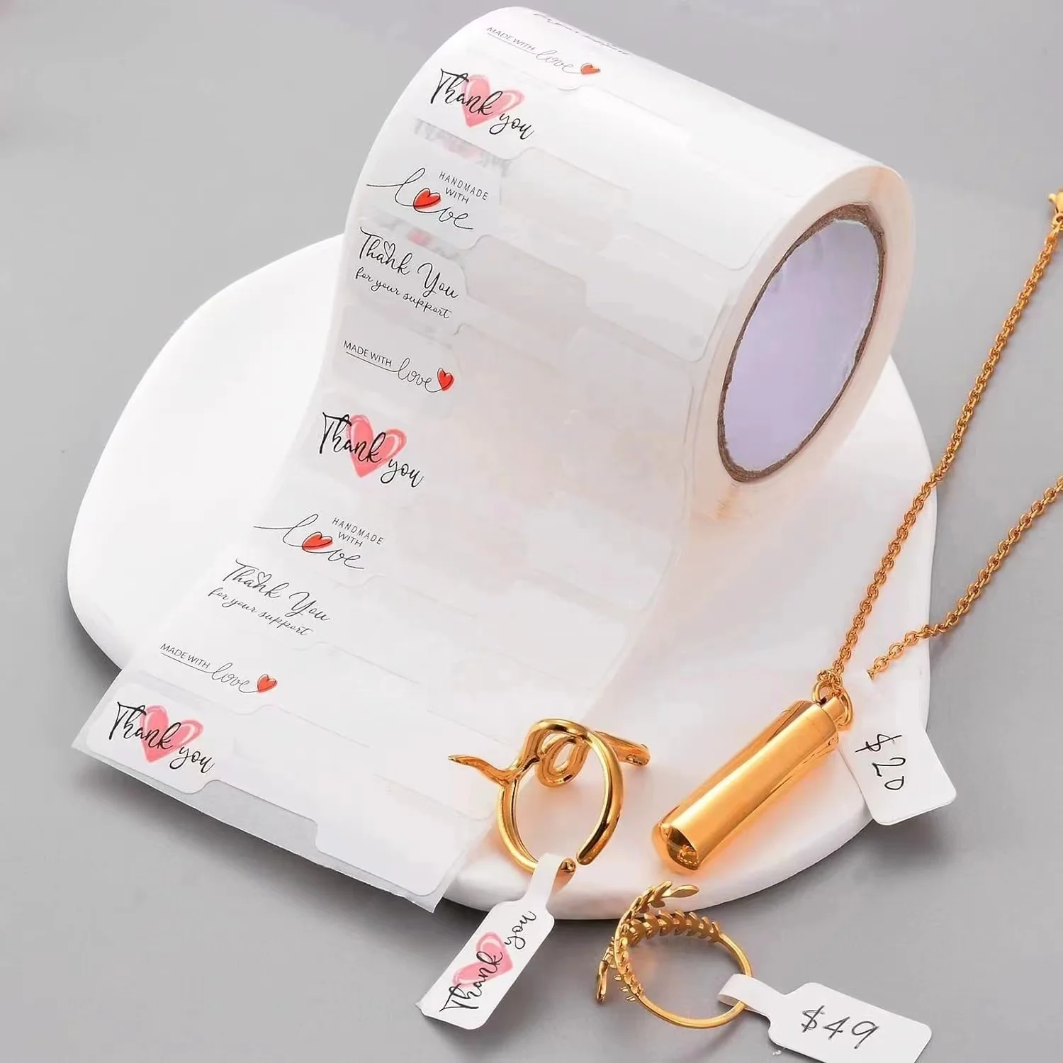 500PCS/Roll Custom Printable Jewellery Price Labels Stickers Jewellery Label Sticker Price With Your Design Label