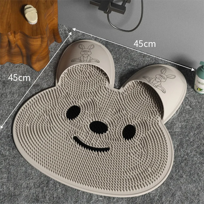 Tiktok Hot Silicone Bathroom Foot Scrubber Spas Massage Exfoliating Cleaning Slipper Rabbit Foot Scrubber Shower Mat